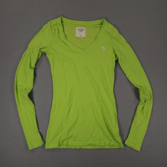 Abercrombie & Fitch Tops - VTG Y2K Abercrombie And Fitch Top XS Green Fitted T Long Sleeve T Shirt